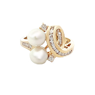 Vintage 2-pearl ring