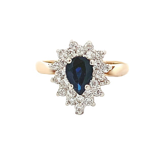 Pear sapphire ring