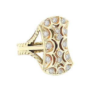 Oblong diamond ring
