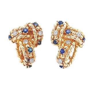 Sapphire rope earrings