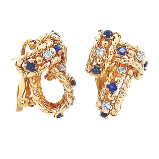 Sapphire rope earrings