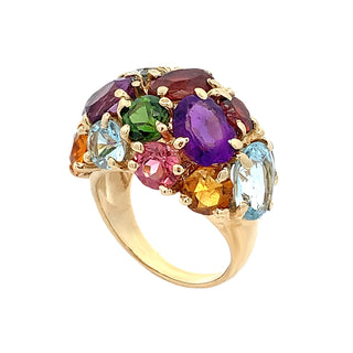 Mixed-gem ring