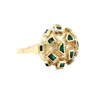 Emerald ball ring