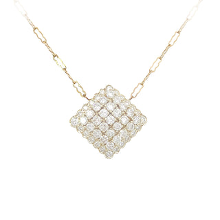 Square pave necklace