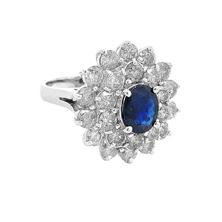 Sapphire halo ring