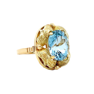 Aqua "Leaf" ring
