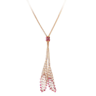 Ruby beaded lariat