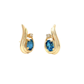 Blue topaz studs