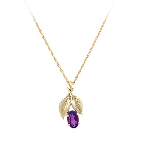 Amethyst leaf pendant