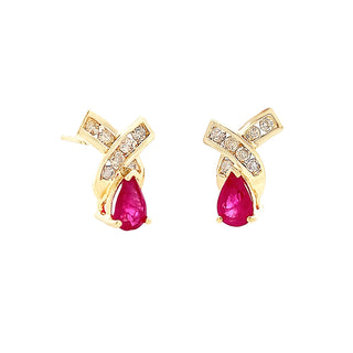Ruby "X" studs