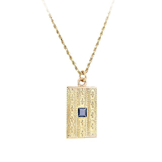 Sapphire tag pendant