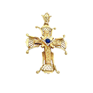 18k sapphire cross