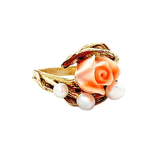 Coral "rose" ring