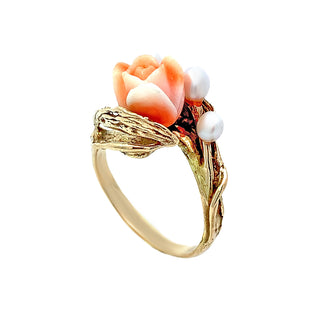 Coral "rose" ring