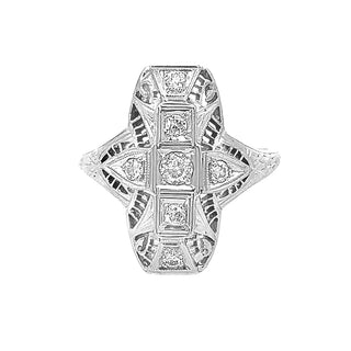 Oblong filigree ring