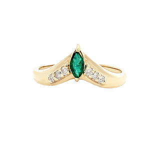 Emerald "V" ring