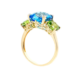 14KY GOLD VINTAGE BLUE TOPAZ &