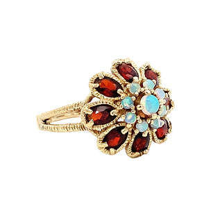 Garnet/opal ring