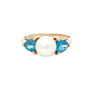 Pearl/topaz ring