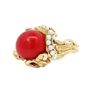 Red coral ring