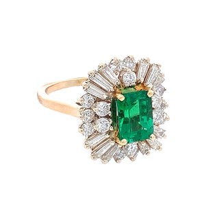 Emerald ballerina ring