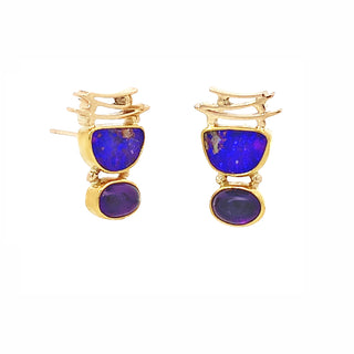 Black opal earrings