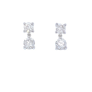 2-diamond drop earrings