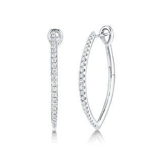 Navette diamond hoops