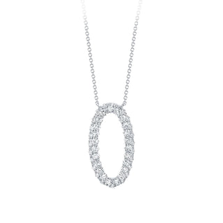 Pave oval necklace