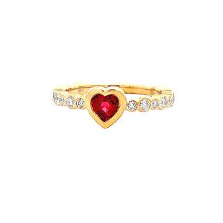 18ky heart ruby ring