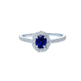 Sapphire halo ring
