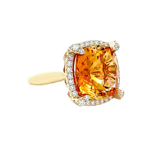 Citrine halo ring