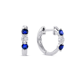 Sapphire huggie hoops