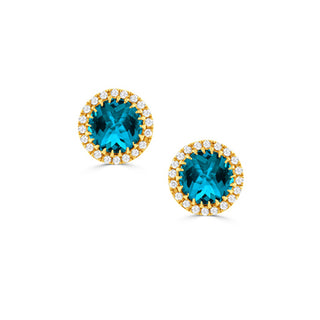 Blue topaz studs