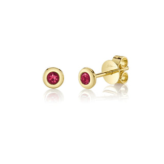 Ruby bezel studs