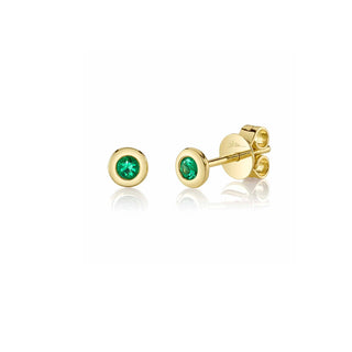 Emerald bezel studs