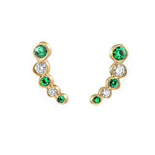 "Bubbly" emerald studs