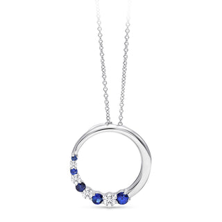 Sapphire circle pendant