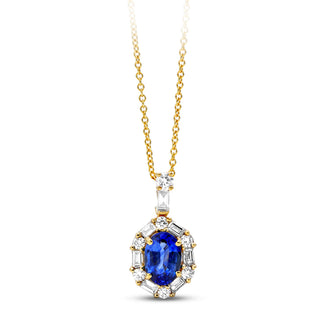 Sapphire halo pendant