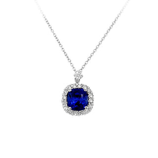 Sapphire halo pendant