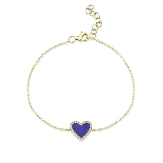 Lapis heart bracelet