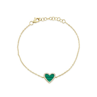 Malachite heart bracelet
