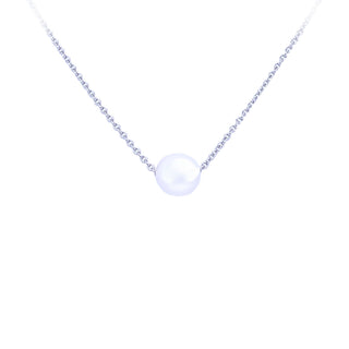 14KW SOLITAIRE PEARL NECKLACE