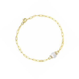 Paperclip pearl bracelet