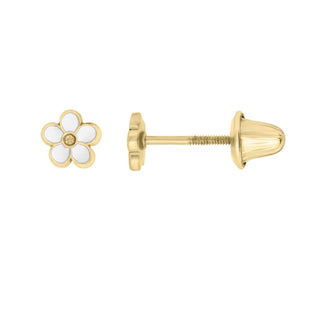 14KY CHILD'S ENAMEL FLOWER STUDS