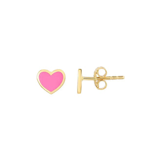 Pink heart studs