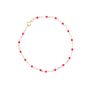 14KY GOLD 7.5" NEON PINK ENAME