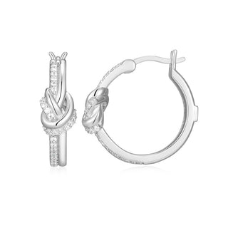 SS 3/4" CZ "UNITY KNOT" HOOPS