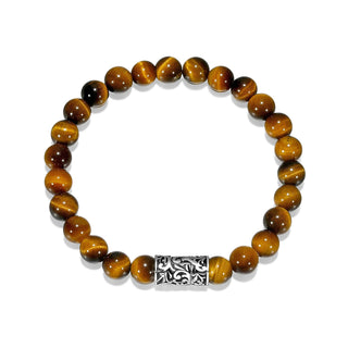 SS 7.5" MENS 8MM TIGER EYE BEA