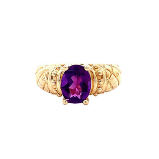 Quilted amethyst ring